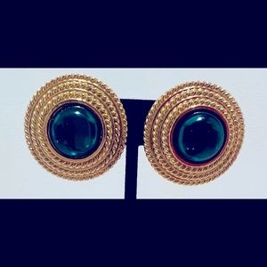 Joan Rivers Vintage Classic Collection Gold Tone Clip On Multi Gem Earrings